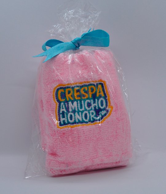 toalla microfibra rosado crespa a mucho honor